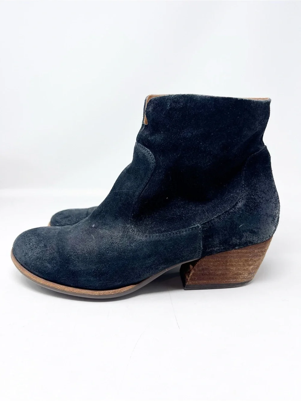 KORK EASE BLACK SUEDE SIDE ZIP BOOTIES WOMENS SZ 9